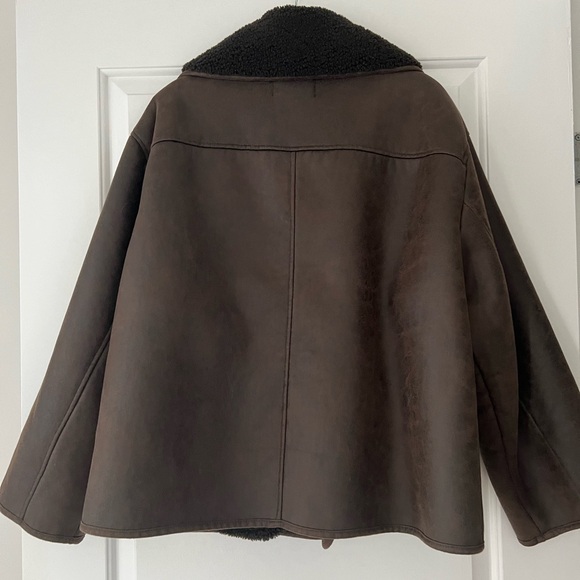 Zara Shearling Lined Leather Jacket - Picture 3 of 4